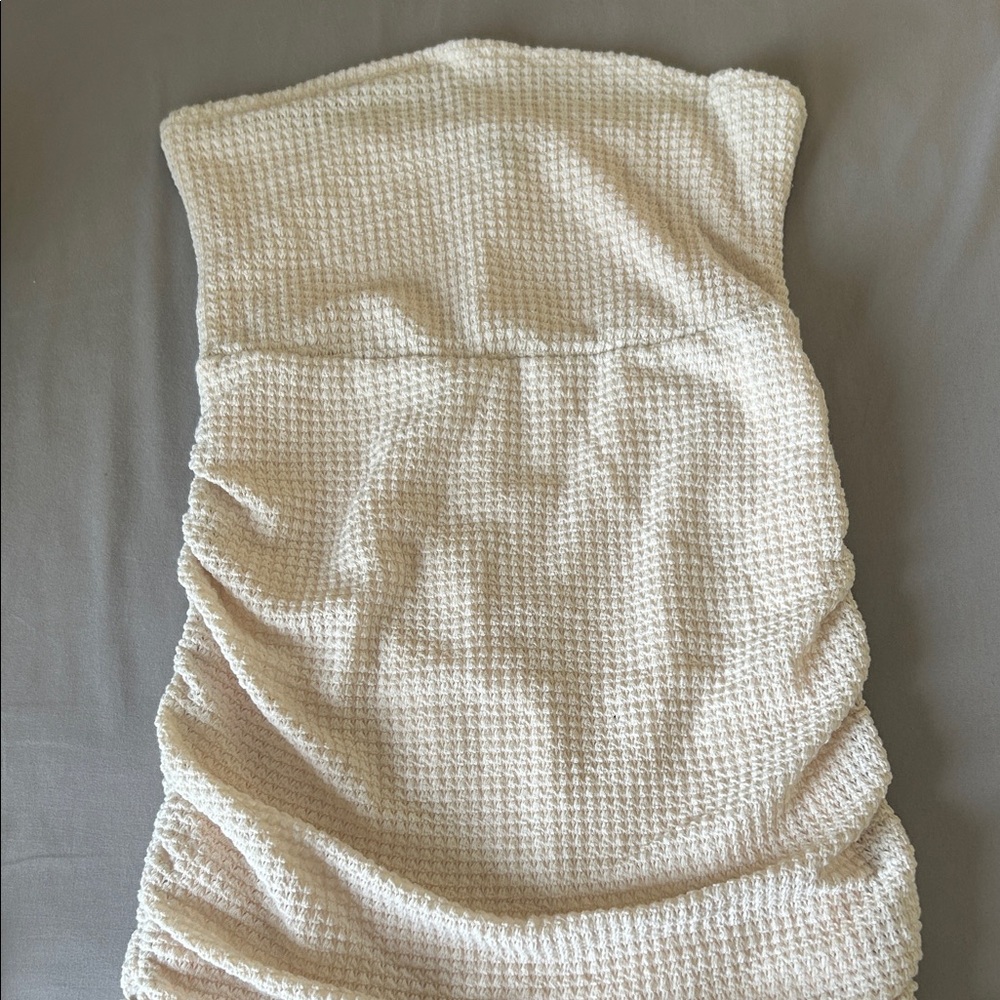 SHEIN Cream Strapless Dress